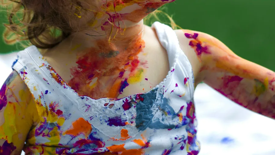 Girl playing alone in the park